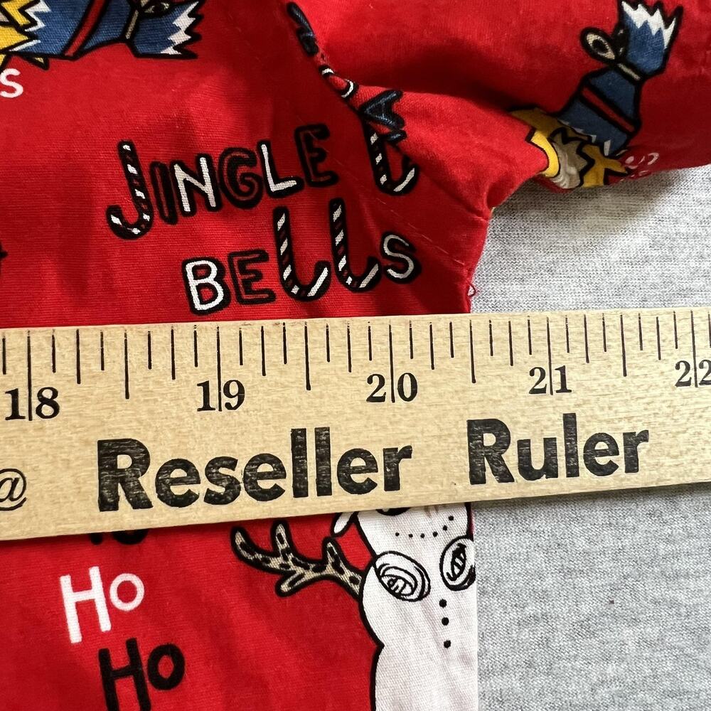 Denim & Flower Ricky Singh Shirt Mens Medium Red Christmas Button Short‎ Sleeve - Picture 11 of 12